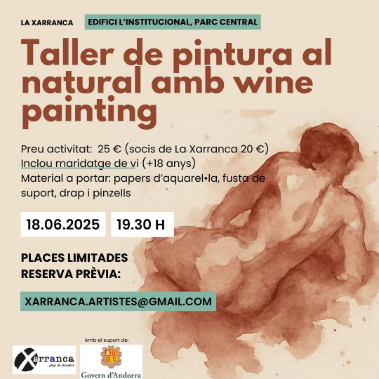 Taller de pintura al natural amb wine painting