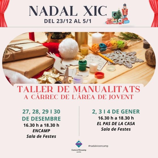 taller manualitats area de jovent nadal xic encamp i el pas de la casa