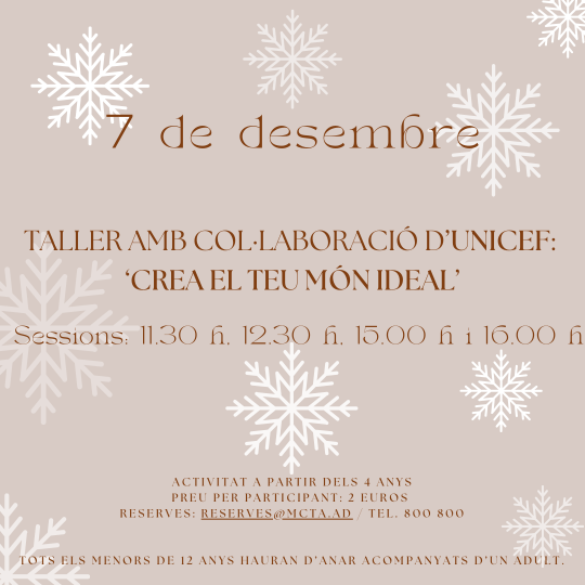 Taller amb col·laboració d’UNICEF: ‘Crea el teu món ideal’