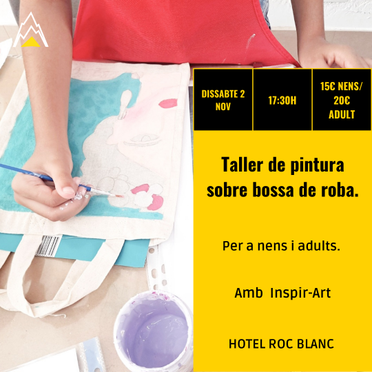 Taller de pintura sobre bossa de roba