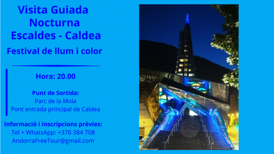 Visita guiada nocturna Escaldes – Caldea: Festival de llum i  color