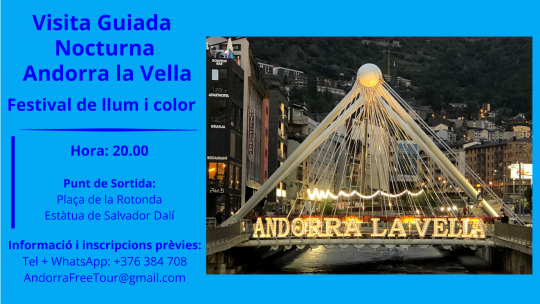 Visita guiada nocturna Andorra la Vella: Festival de llum i color