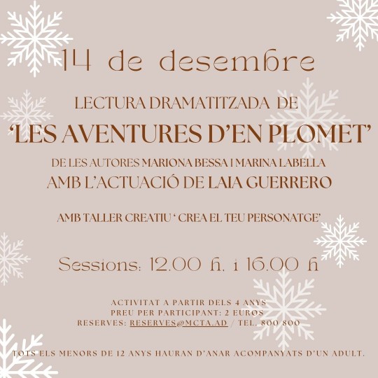 Lectura dramatitzada de 'Les aventures d’en plomet' amb taller creatiu 'Crea el teu personatge'