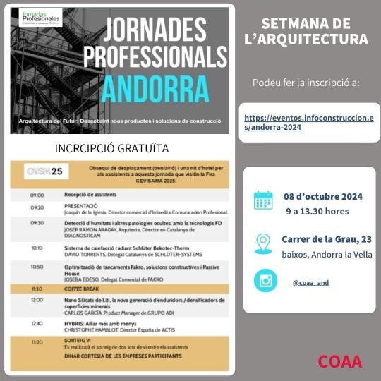 SETMANA DE L’ARQUITECTURA 07 AL 11 D’OCTUBRE