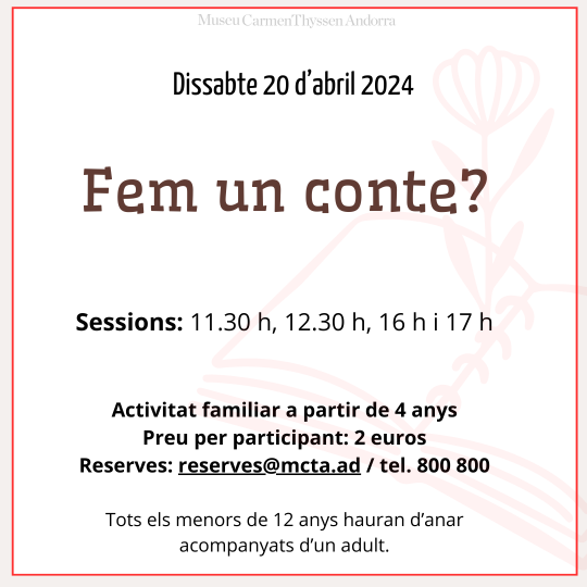 CONTA CONTES I TALLER “Fem un conte ?”