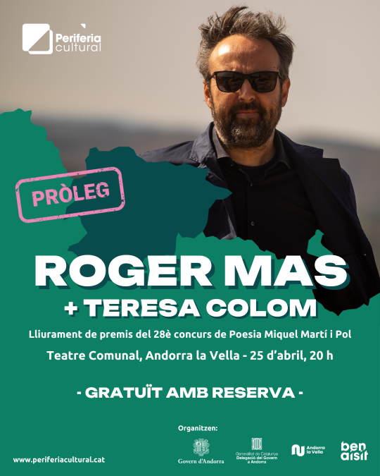 Roger Mas en concert, acompanyat per la poeta andorrana Teresa Colom