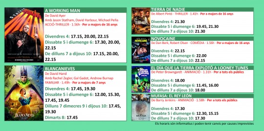 Programació dels Cinemes Illa Carlemany