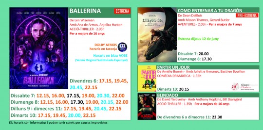 Programació dels Cinemes Illa Carlemany