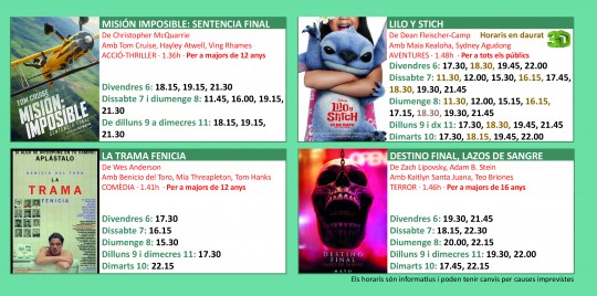 Programació dels Cinemes Illa Carlemany