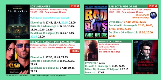 Programació dels Cinemes Illa Carlemany