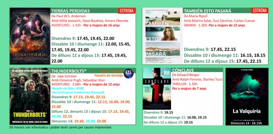 Programació dels Cinemes Illa Carlemany