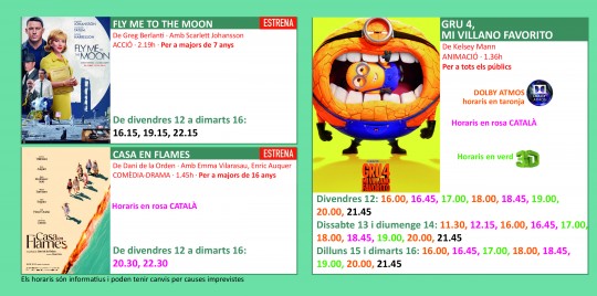 Programació dels Cinemes Illa Carlemany