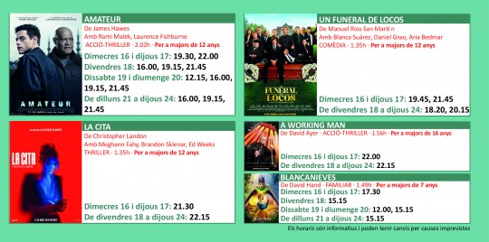 Programació dels Cinemes Illa Carlemany
