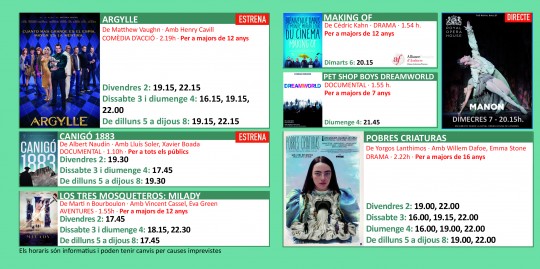 Programació Cinemes Illa