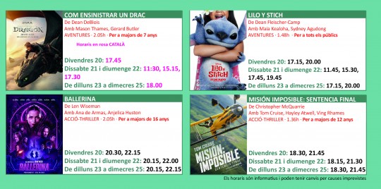 Programació dels Cinemes Illa Carlemany