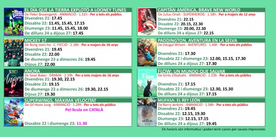 Programació dels Cinemes Illa Carlemany