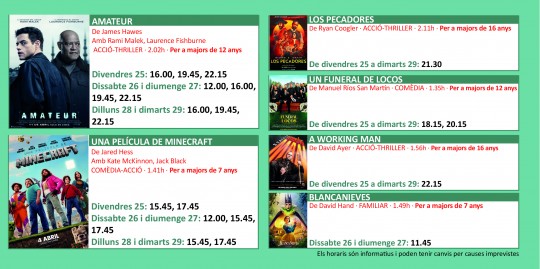 Programació dels Cinemes Illa Carlemany