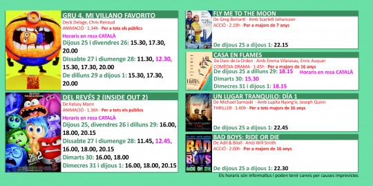 Programació dels Cinemes Illa Carlemany
