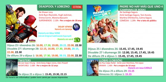 Programació dels Cinemes Illa Carlemany