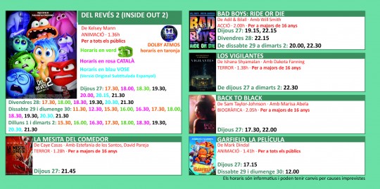 Programació dels Cinemes Illa Carlemany