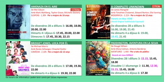 Programació dels Cinemes Illa Carlemany