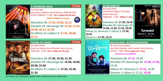 Programació dels Cinemes Illa Carlemany