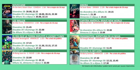 Programació dels Cinemes Illa Carlemany