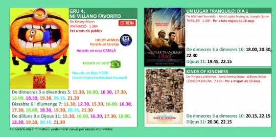 Programació dels Cinemes Illa Carlemany
