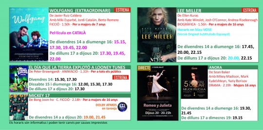 Programació dels Cinemes Illa Carlemany