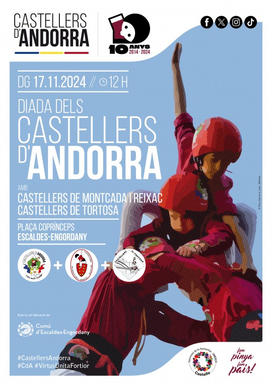Diada dels castellers d'Andorra amb castellers de Montcada i Reixac i castellers de Tortosa