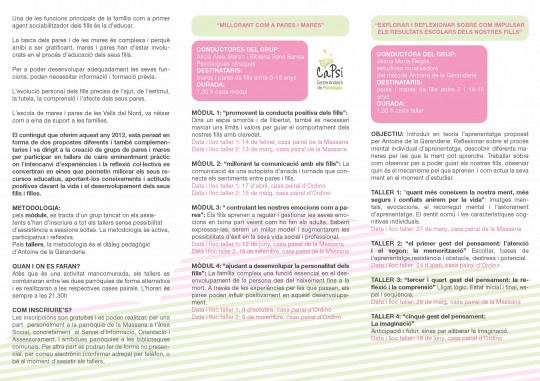 Escola de mares i pares de les Valls del Nord