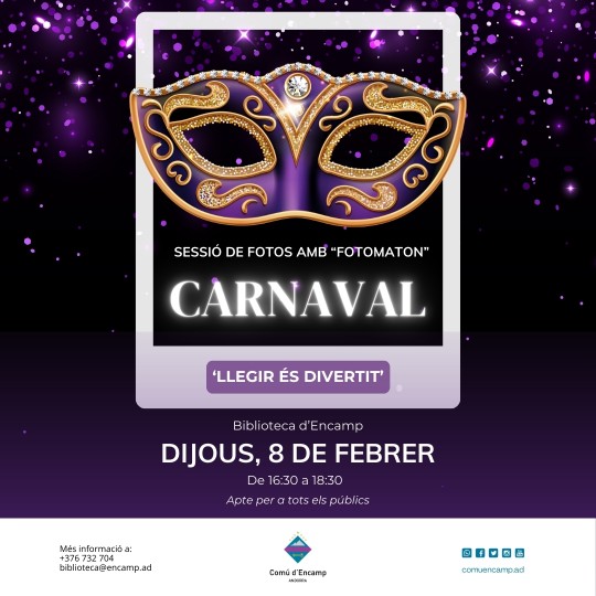 Cartell activitat biblioteca Encamp sessio fotos fotomaton