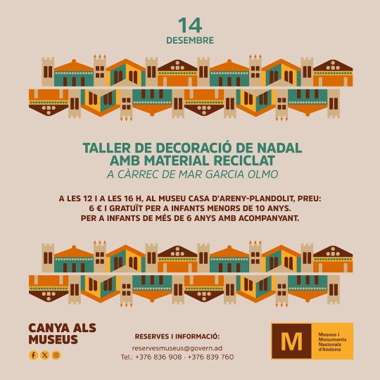 Taller de decoració de Nadal amb material reciclat a càrrec de Mar Garcia Olmo
