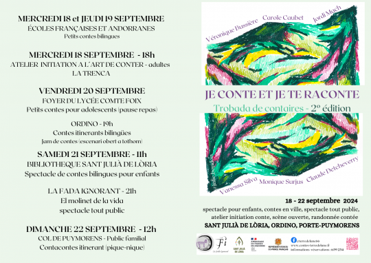 Festival de Contes - Je conte et je te raconte - 2º édition -  du 18 au 22 septembre 