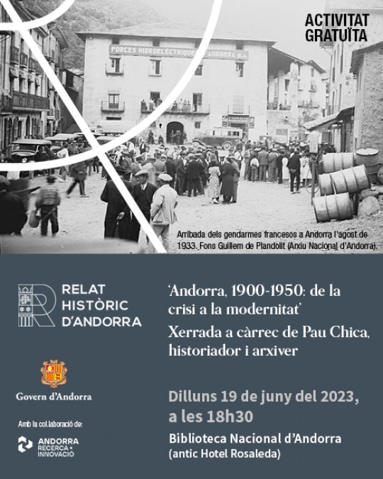 Arribada dels gendarmes francesos a Andorra l’agost de 1933. Fons Guillem de Plandolit (Arxiu Nacional d’Andorra)