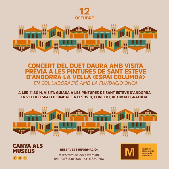 Concert del duet Daura amb visita prèvia a les pintures de Sant Esteve d’Andorra la Vella a l’Espai Columba 