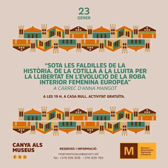 Xerrada Sota les faldilles de la història. De la cotilla a la lluita per la llibertat en l’evolució d ela roba interior femenina europea a càrrec d’Anna Mangot